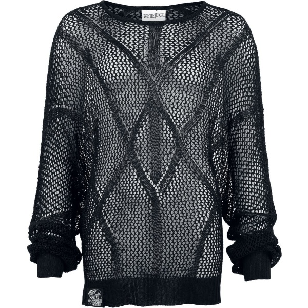 Beetlejuice Spider Web Pletený svetr černá - Merchstore.cz