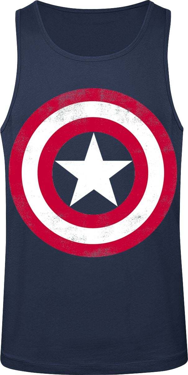 Captain America Shield Logo Tank top námořnická modrá - Merchstore.cz Captain America Shield Logo Tank top námořnická modrá - Merchstore.cz