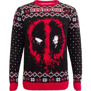Deadpool Deadpool - Spray Pletený svetr cerná/cervená/bílá - Merchstore.cz