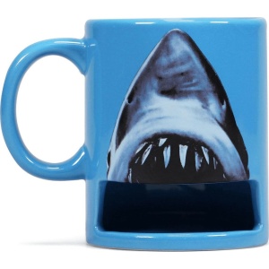Der weisse Hai Hrnek Jaws s místem na sušenku Hrnek modrá - Merchstore.cz