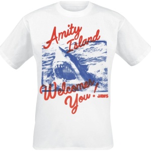 Der weisse Hai Oversiyed tričko Amity Island Welcomes You Tričko bílá - Merchstore.cz