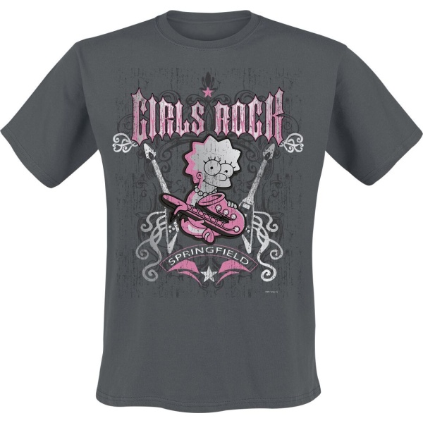 Die Simpsons Girls Rock Tričko charcoal - Merchstore.cz