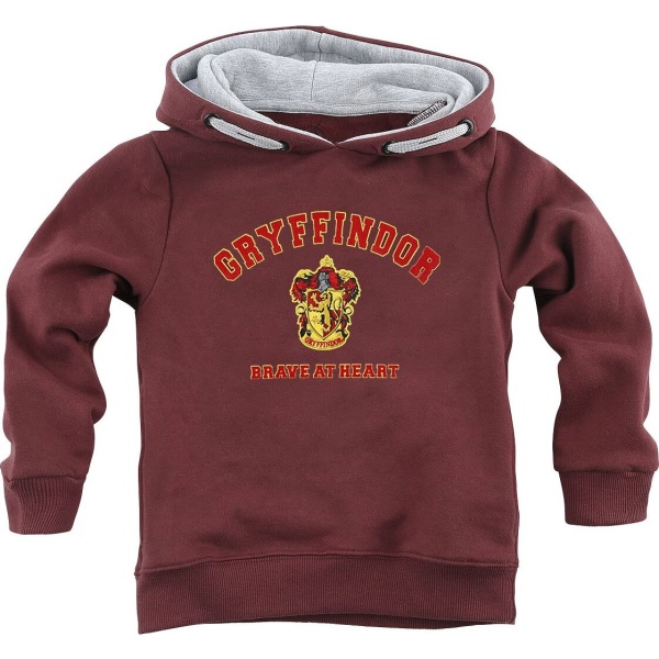 Harry Potter Kids - Gryffindor - Brave At Heart detská mikina s kapucí bordová - Merchstore.cz