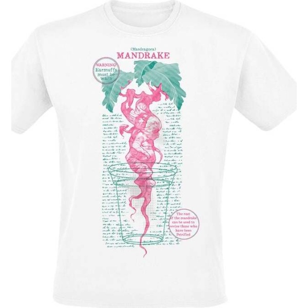 Harry Potter Mandrake Warning Tričko bílá - Merchstore.cz