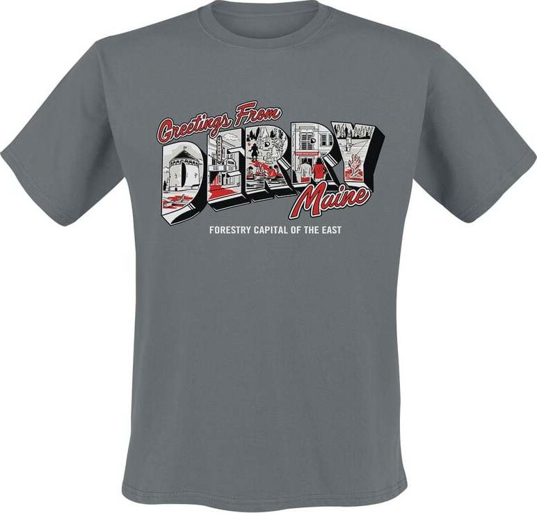 IT Welcome To Derry Greetings Tričko charcoal - Merchstore.cz IT Welcome To Derry Greetings Tričko charcoal - Merchstore.cz