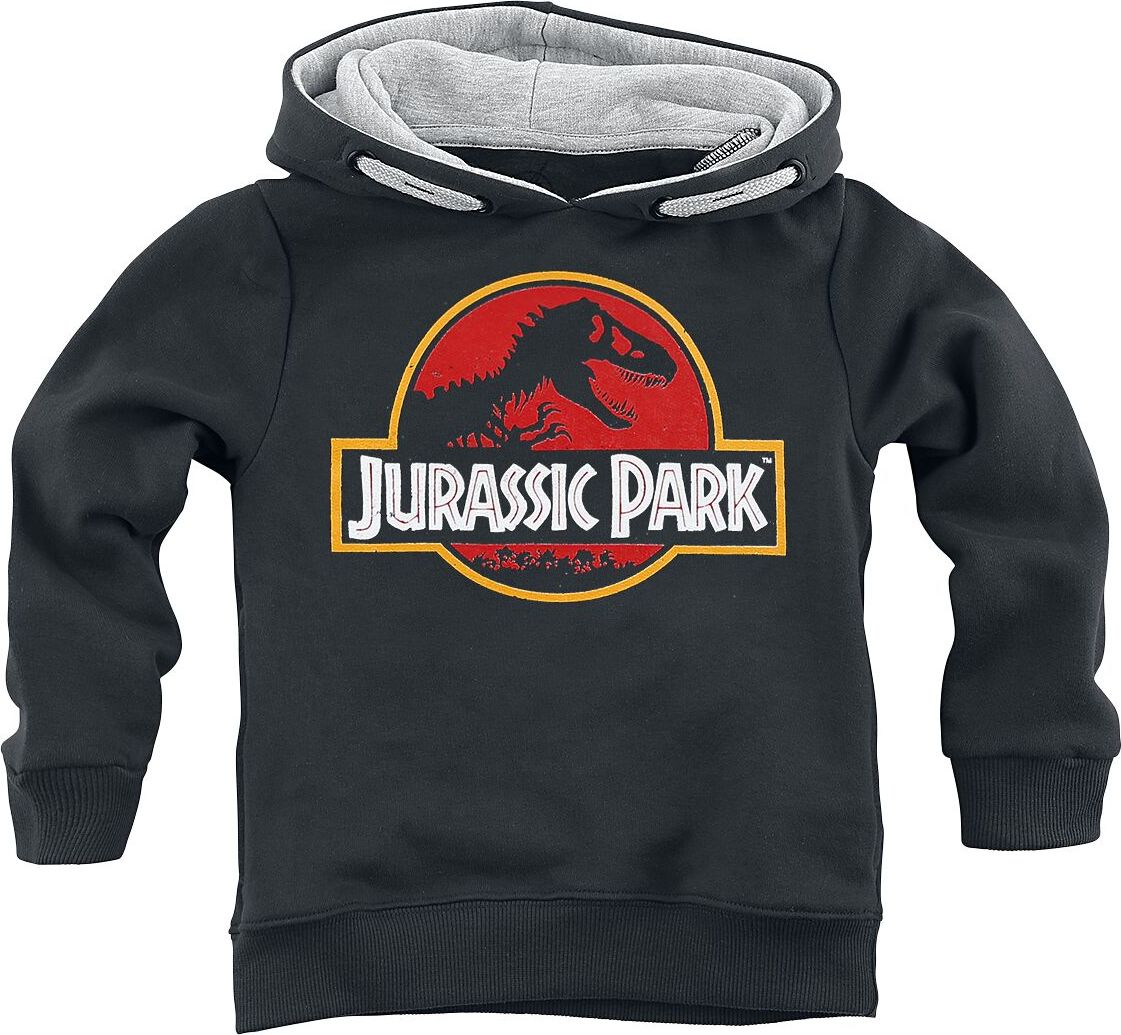 Jurassic Park Kids - Classic Logo detská mikina s kapucí černá - Merchstore.cz