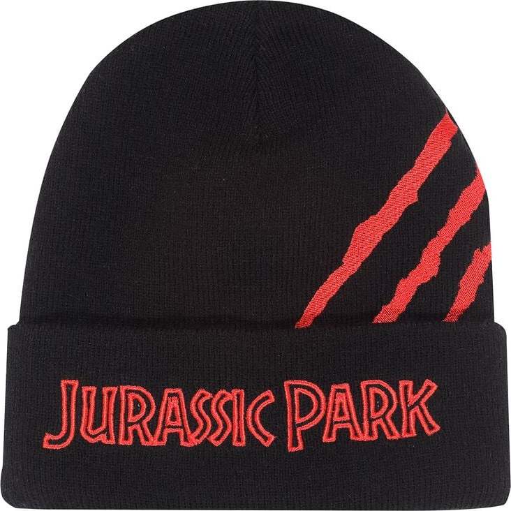 Jurassic Park Slash Beanie čepice cerná/cervená - Merchstore.cz Jurassic Park Slash Beanie čepice cerná/cervená - Merchstore.cz