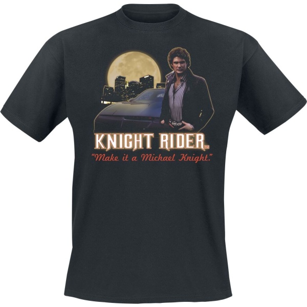 Knight Rider Make It A Michael Knight Tričko černá - Merchstore.cz