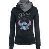 Lilo & Stitch Aloha Dámská mikina s kapucí cerná/šedá - Merchstore.cz