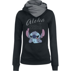 Lilo & Stitch Aloha Dámská mikina s kapucí cerná/šedá - Merchstore.cz