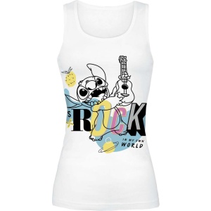 Lilo & Stitch Lets Rock Dámský top bílá - Merchstore.cz