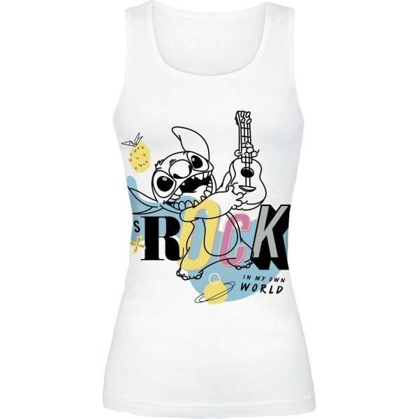 Lilo & Stitch Lets Rock Dámský top bílá - Merchstore.cz
