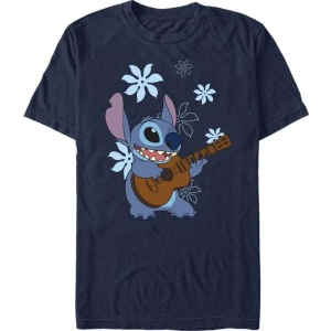 Lilo & Stitch Stitch Flowers Dámské tričko modrá - Merchstore.cz