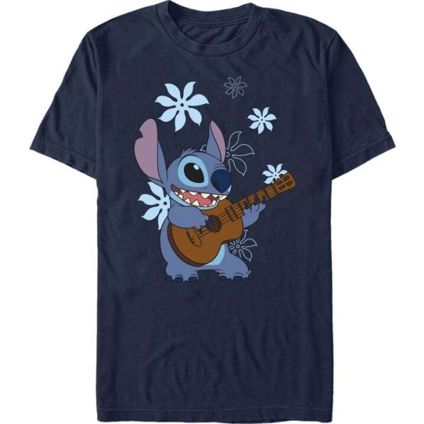 Lilo & Stitch Stitch Flowers Dámské tričko modrá - Merchstore.cz