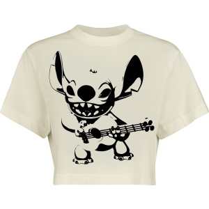 Lilo & Stitch Stitch Guitar Dámské tričko bílá - Merchstore.cz