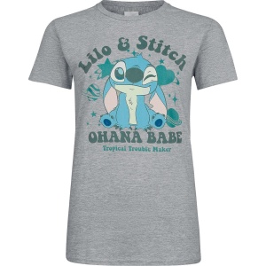 Lilo & Stitch Stitch Ohana Babe Dámské tričko prošedivelá - Merchstore.cz