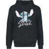 Lilo & Stitch Stitch - Watercolour Dámská mikina s kapucí černá - Merchstore.cz