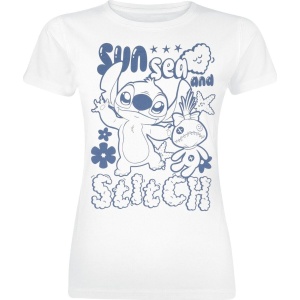 Lilo & Stitch Sun Sea And Stitch Dámské tričko bílá - Merchstore.cz
