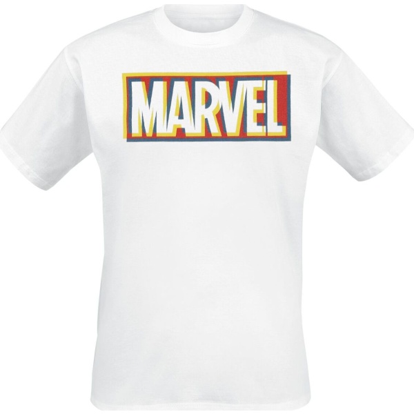 Marvel Glitch Logo Tričko bílá - Merchstore.cz