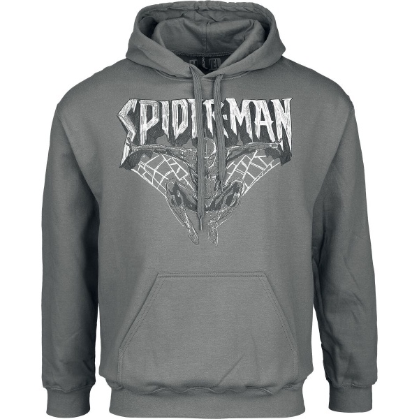 Marvel Spider Man Spider Man Sketch Mikina s kapucí charcoal - Merchstore.cz