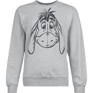 Medvídek Pu Winnie The Pooh Eeyore Sketchy Face Dámská mikina prošedivelá - Merchstore.cz