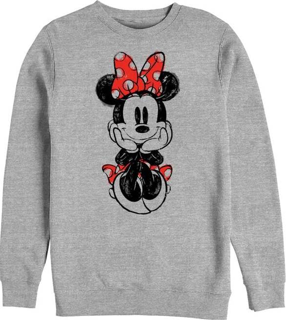 Mickey & Minnie Mouse Sitting Minnie Sketch Mikina šedá - Merchstore.cz Mickey & Minnie Mouse Sitting Minnie Sketch Mikina šedá - Merchstore.cz