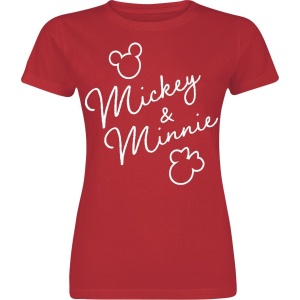 Mickey Mouse Mickey & Minnie Classic Signatures Dámské tričko červená - Merchstore.cz