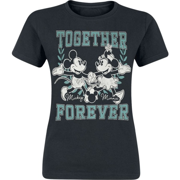 Mickey Mouse Mickey & Minnie Together Forever Dámské tričko černá - Merchstore.cz