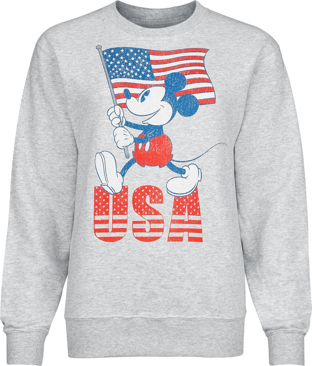 Mickey Mouse Mickey Mouse USA Dámská mikina smíšená svetle šedá - Merchstore.cz Mickey Mouse Mickey Mouse USA Dámská mikina smíšená svetle šedá - Merchstore.cz