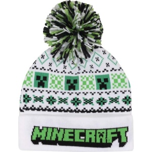 Minecraft Ski Pom Bambule cerná/zelená/bílá - Merchstore.cz