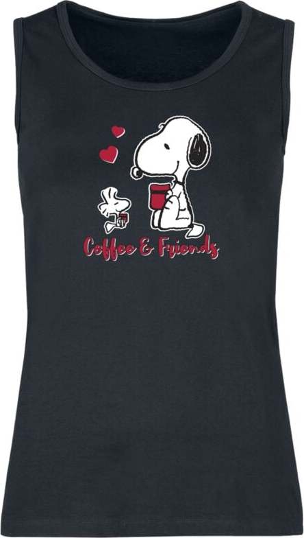 Peanuts Coffee & Friends Dámský top černá - Merchstore.cz Peanuts Coffee & Friends Dámský top černá - Merchstore.cz