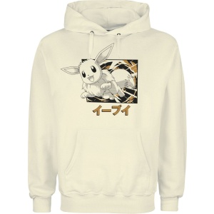 Pokémon Evoli Evolutionen Katakana Mikina s kapucí přírodní - Merchstore.cz