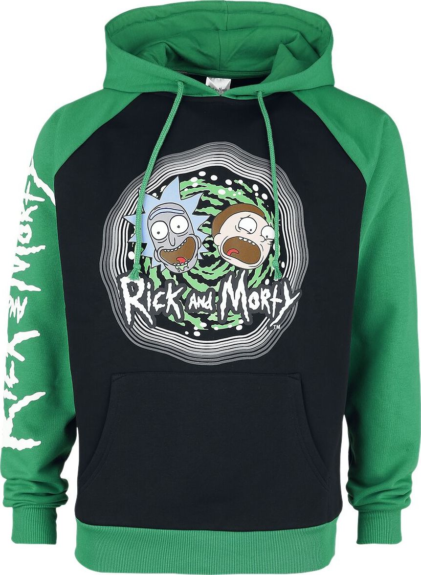 Rick And Morty Portal Mikina s kapucí cerná/zelená - Merchstore.cz Rick And Morty Portal Mikina s kapucí cerná/zelená - Merchstore.cz
