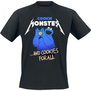 Sesame Street Cookie Monster ... And Cookies For All Tričko černá - Merchstore.cz
