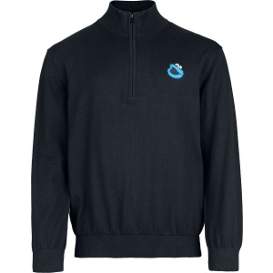 Sesame Street Bunda Cookie Monster se zapínáním na zip Mikina černá - Merchstore.cz