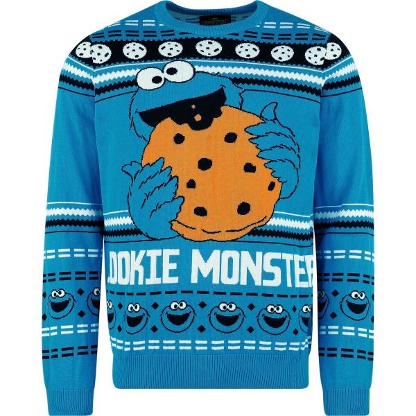 Sesame Street Cookie Monster Pletený svetr vícebarevný - Merchstore.cz