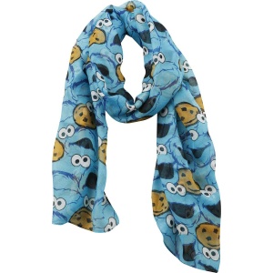 Sesame Street Cookie Monster Šátek/šála modrá - Merchstore.cz