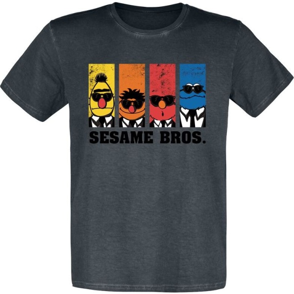 Sesame Street Sesame Bros. Tričko černá - Merchstore.cz