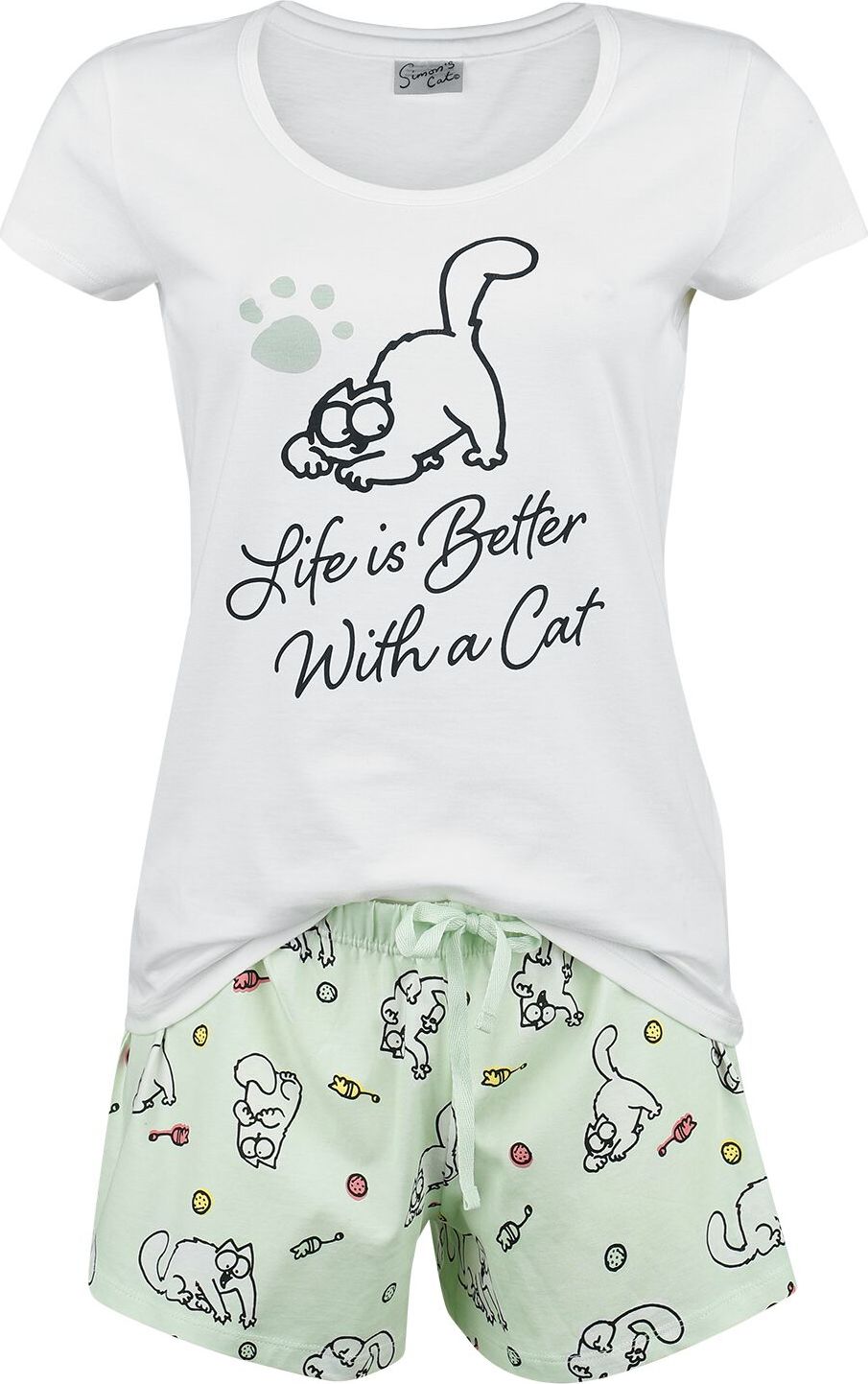 Simon's Cat Life Is Better With A Cat pyžama vícebarevný - Merchstore.cz Simon's Cat Life Is Better With A Cat pyžama vícebarevný - Merchstore.cz