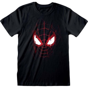 Spider-Man Spiderman Miles Morales Mask Glitch Tričko černá - Merchstore.cz