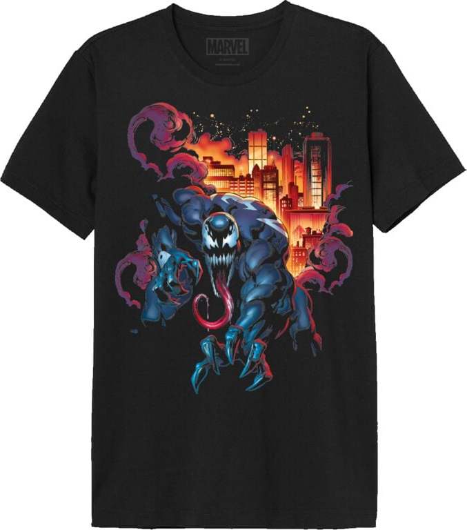 Spider-Man Venom City Fire Tričko černá - Merchstore.cz Spider-Man Venom City Fire Tričko černá - Merchstore.cz