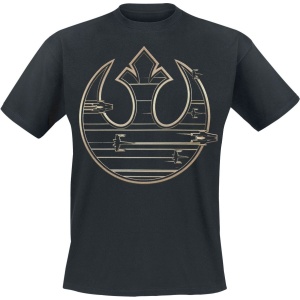 Star Wars Episode - Gold Rebel Logo Tričko černá - Merchstore.cz