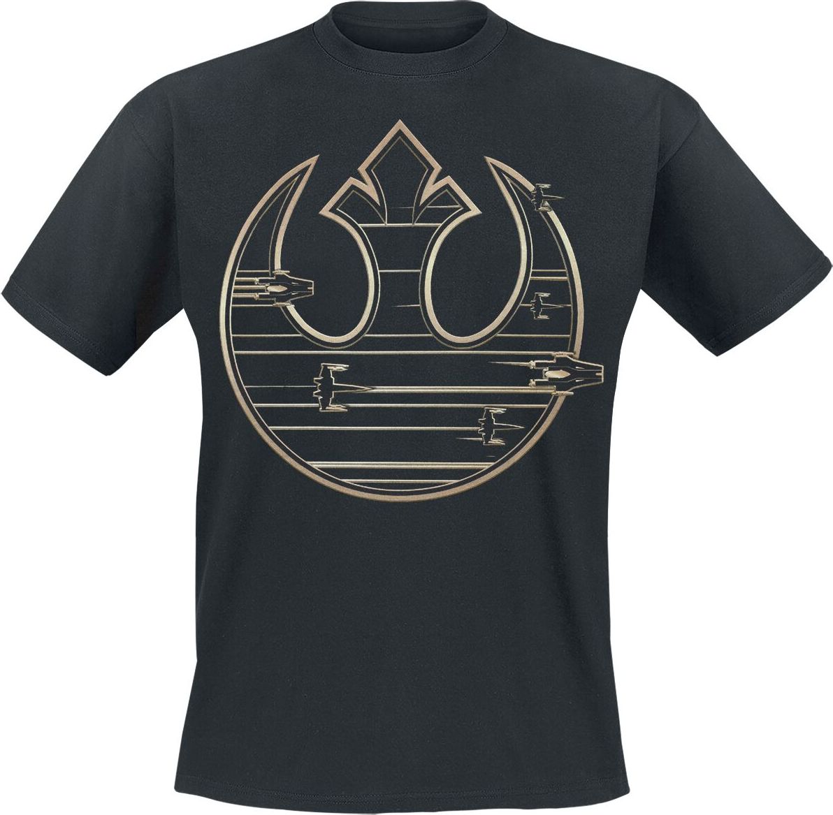 Star Wars Episode - Gold Rebel Logo Tričko černá - Merchstore.cz Star Wars Episode - Gold Rebel Logo Tričko černá - Merchstore.cz