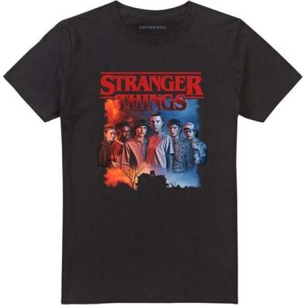 Stranger Things Hawkins Creel House Poster Tričko černá - Merchstore.cz
