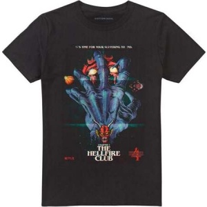 Stranger Things Hellfire Poster Tričko černá - Merchstore.cz