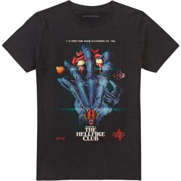Stranger Things Hellfire Poster Tričko černá - Merchstore.cz