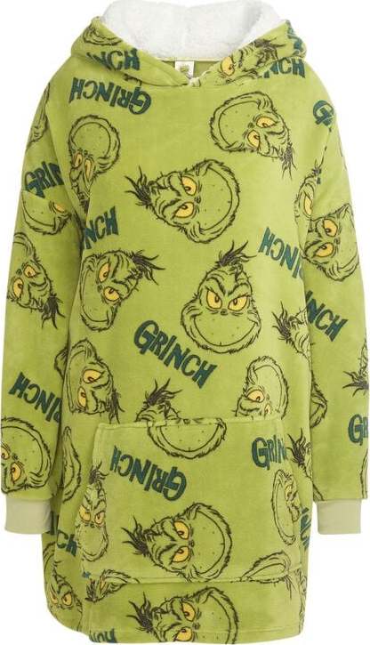 The Grinch Oversized zimní mikina Grinch Face and Lettering Mikina s kapucí zelená - Merchstore.cz The Grinch Oversized zimní mikina Grinch Face and Lettering Mikina s kapucí zelená - Merchstore.cz