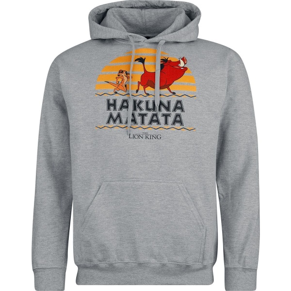 The Lion King Pumbaa Timon Hakuna Matata Mikina s kapucí šedá - Merchstore.cz