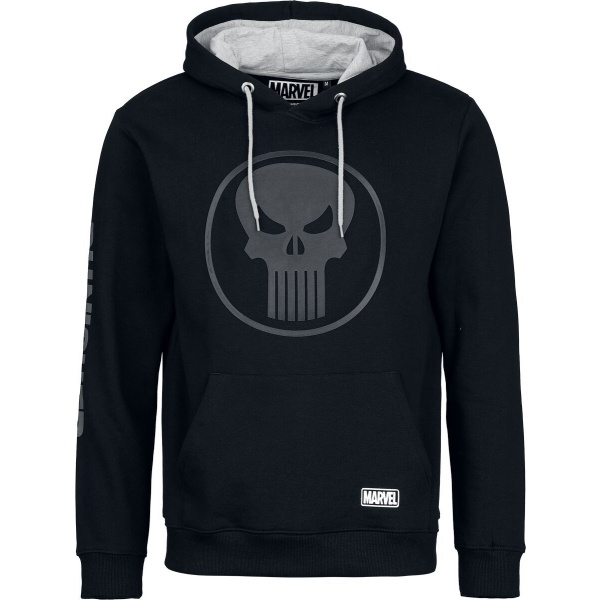 The Punisher Skull Logo Mikina s kapucí cerná/šedá - Merchstore.cz