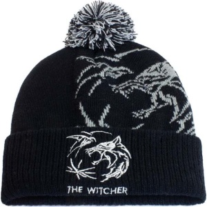 The Witcher Wolf Logo Bambule cerná/šedá - Merchstore.cz
